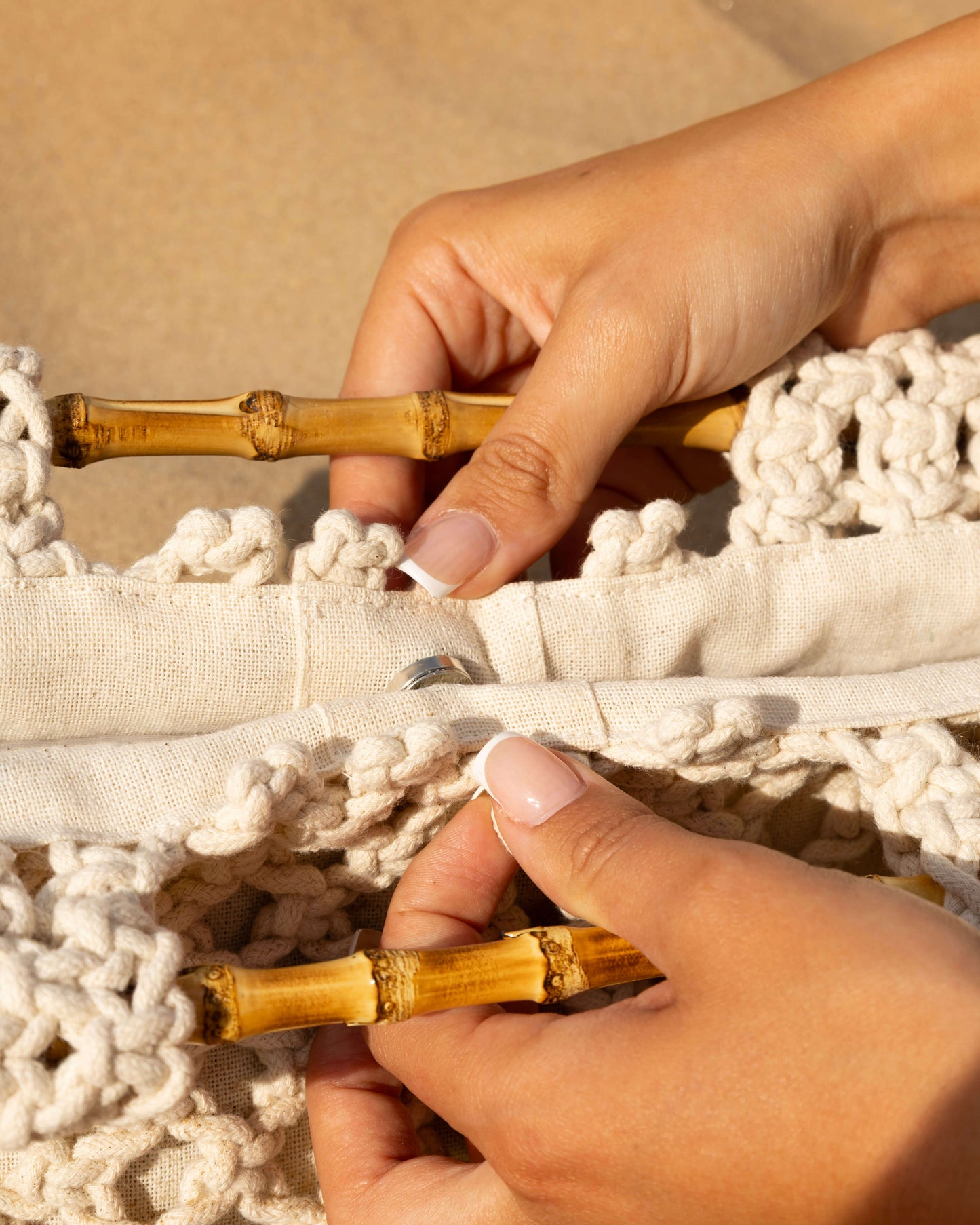 Cream Crochet Shell Bag