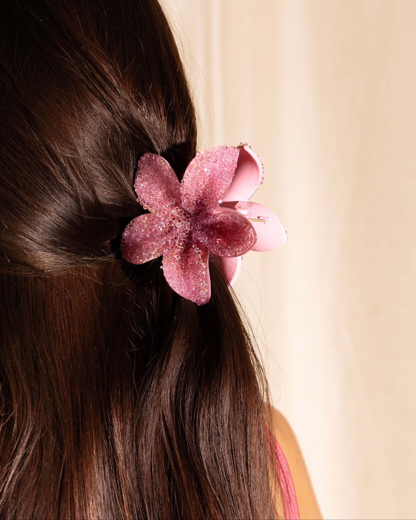 Pink Floral Hair Clip