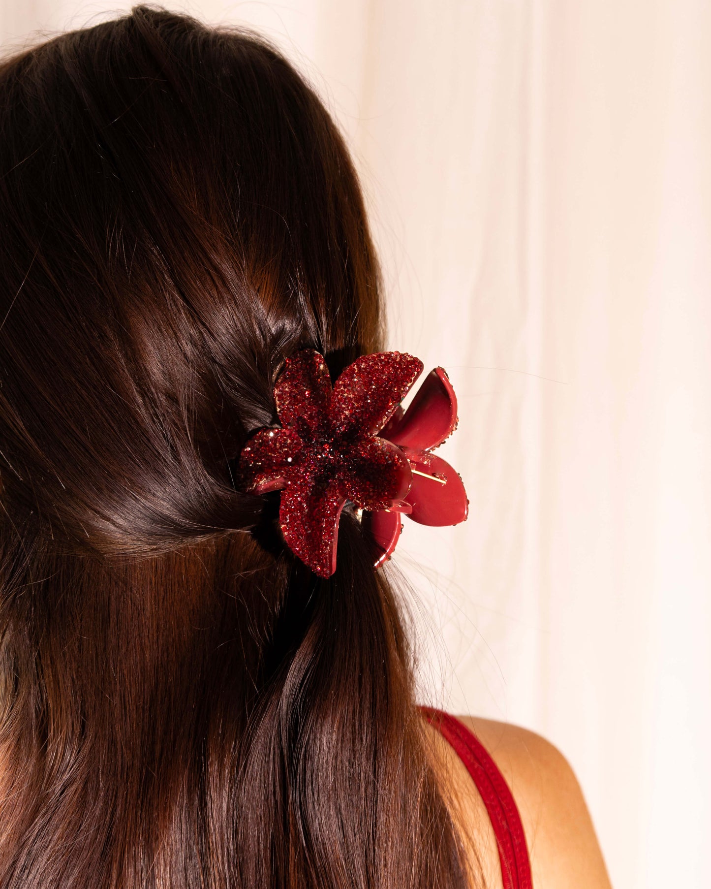 Burgundy Floral Hair Clip