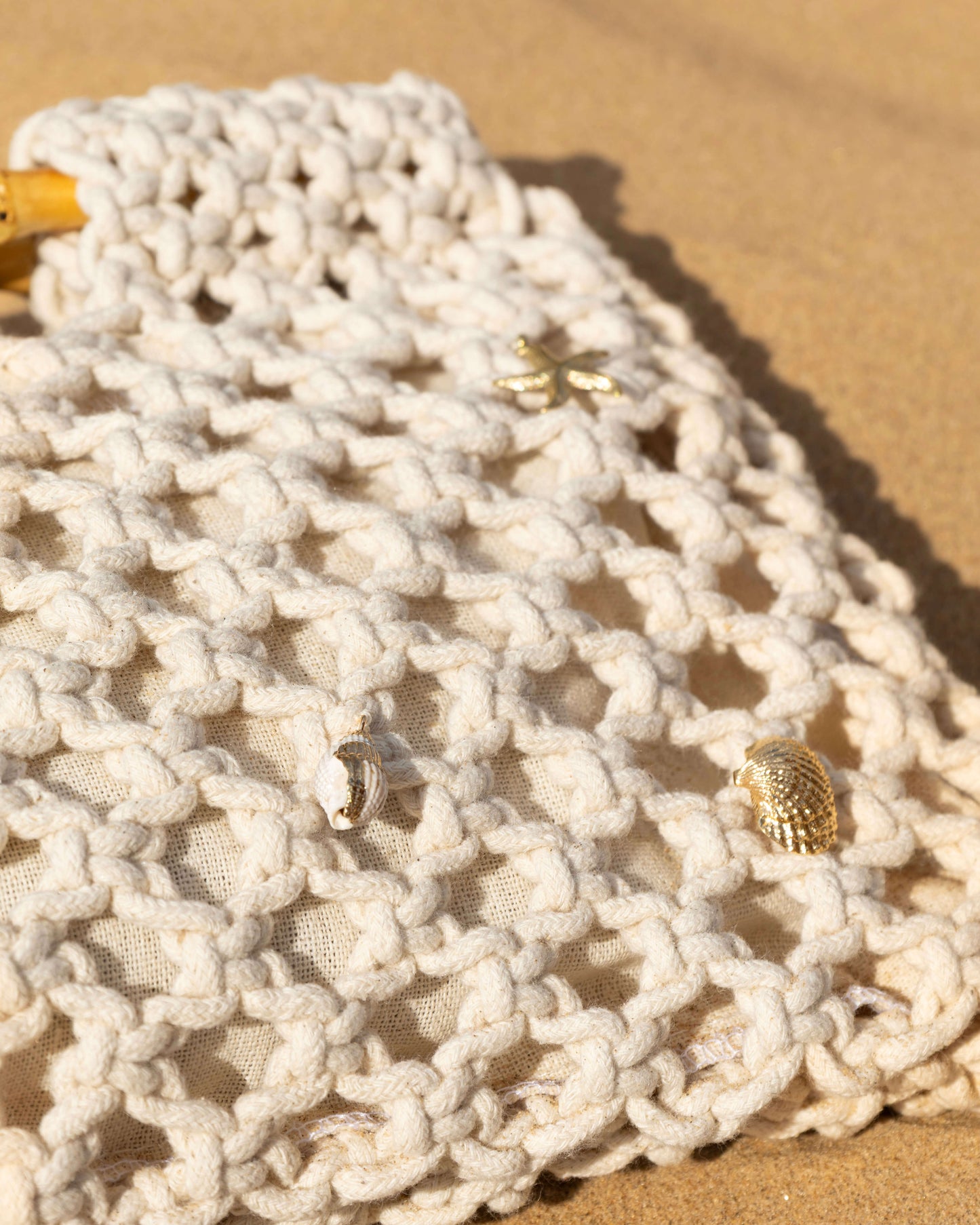 Cream Crochet Shell Bag