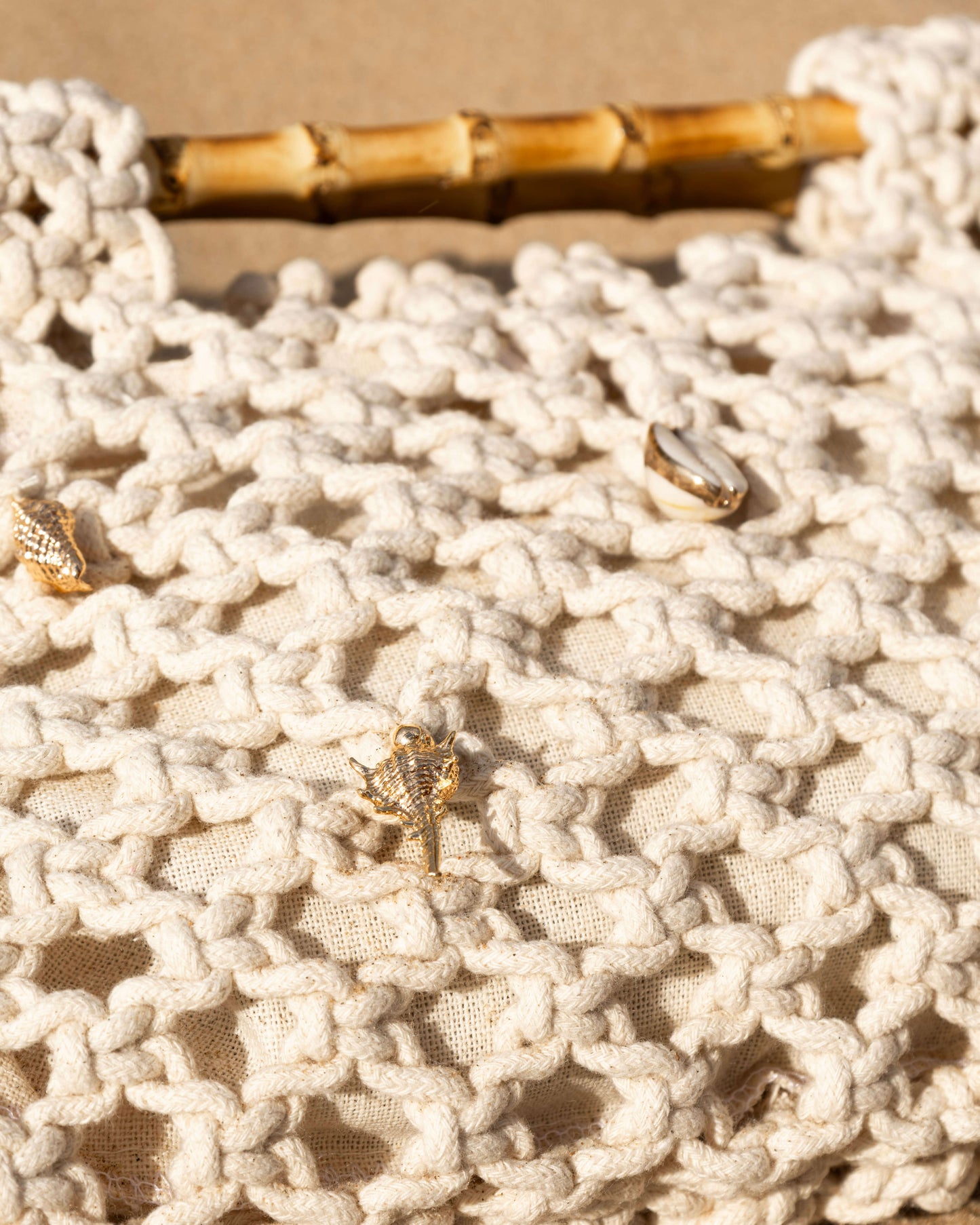 Cream Crochet Shell Bag