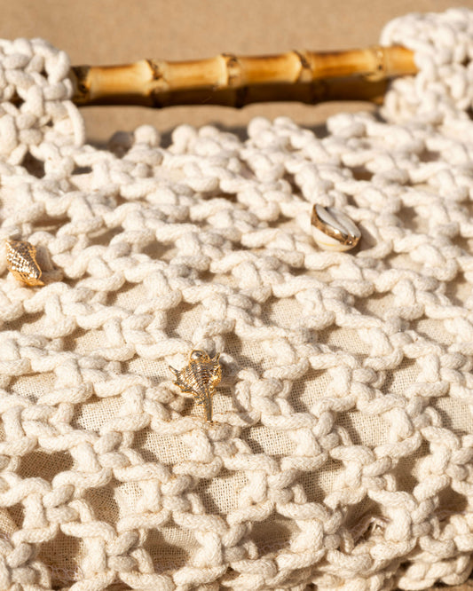 Cream Crochet Shell Bag