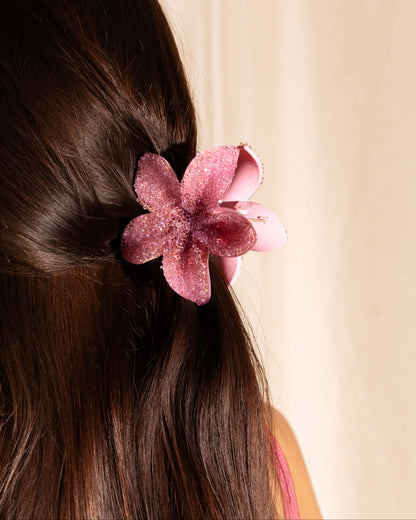 Pink Floral Hair Clip