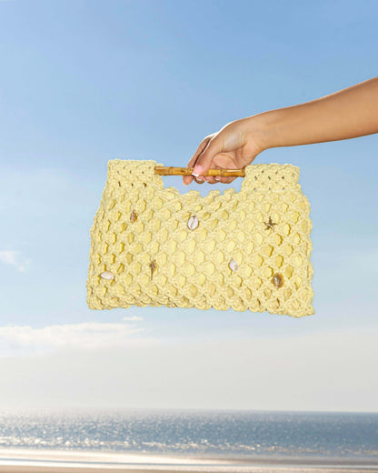 Yellow Crochet Shell Bag