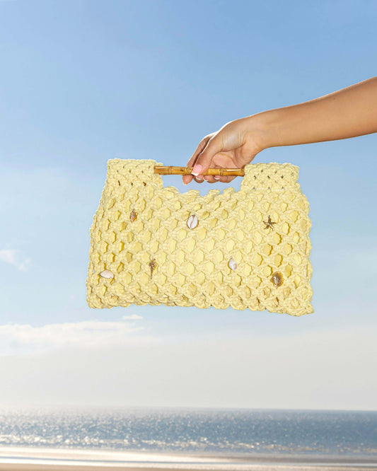 Yellow Crochet Shell Bag