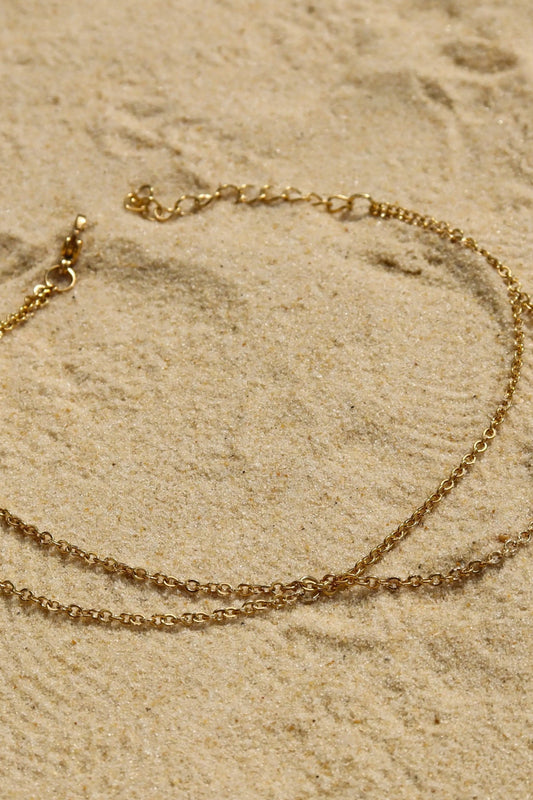 Gold Waterproof Layered Anklet Opulence By Opulence  Accessories