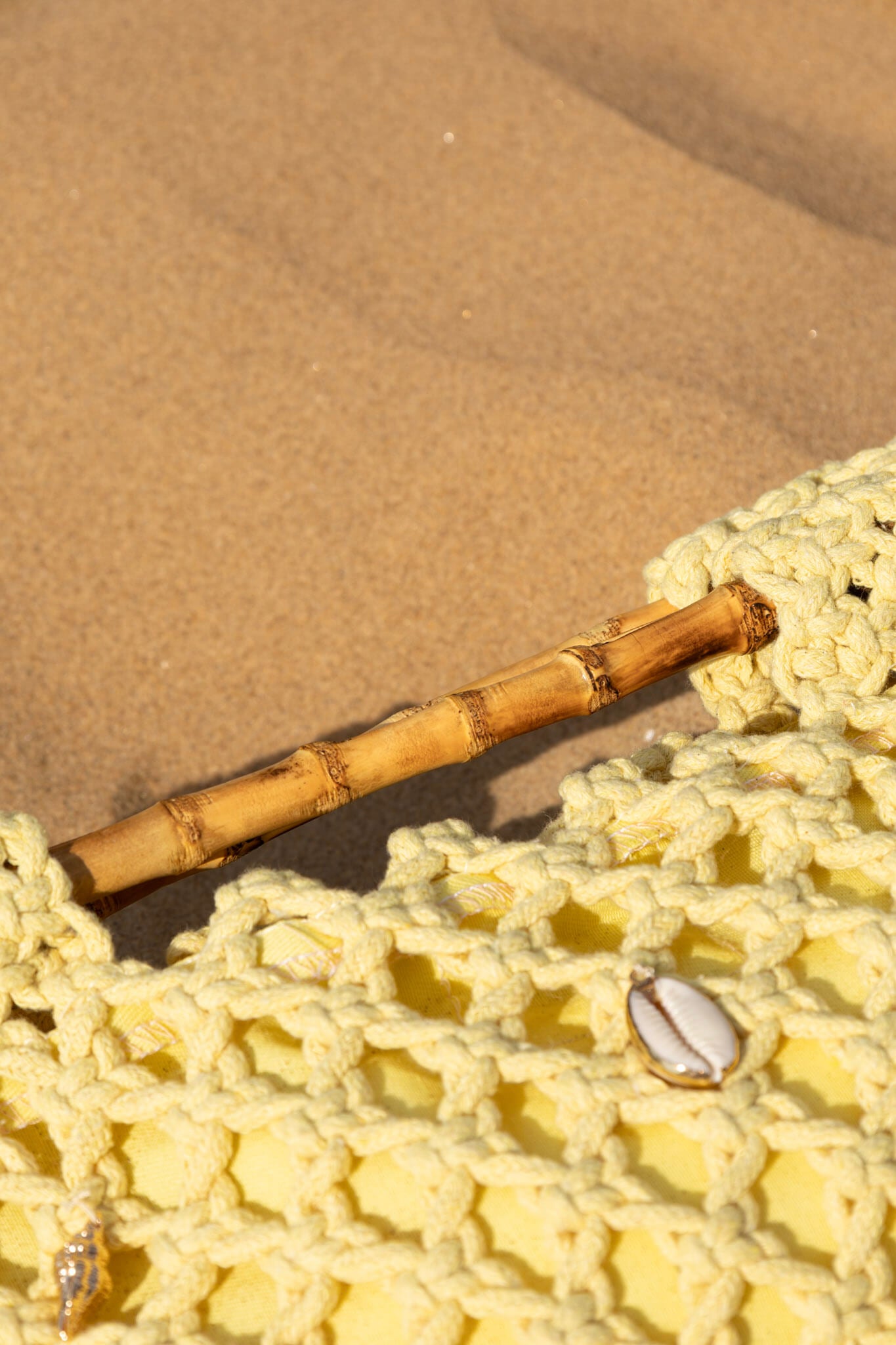 Yellow Crochet Shell Bag